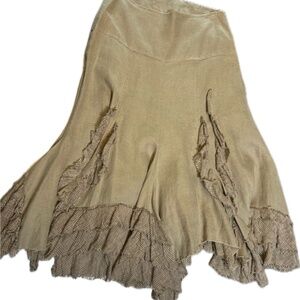 IVAN GRUNDAHL Asymmetrical Linen Skirt, Size EU 36